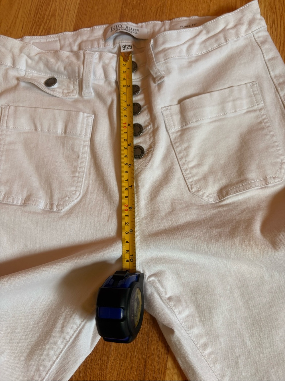 Judy Blue Boho White Flare Fit Boot Cut Style Buttonfly High Rise Jeans Sz 9/29 - Picture 7 of 13